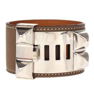 Hermes Etoupe Gray Swift Collier De Chien Bangle T2 A NM 002 NI 195593